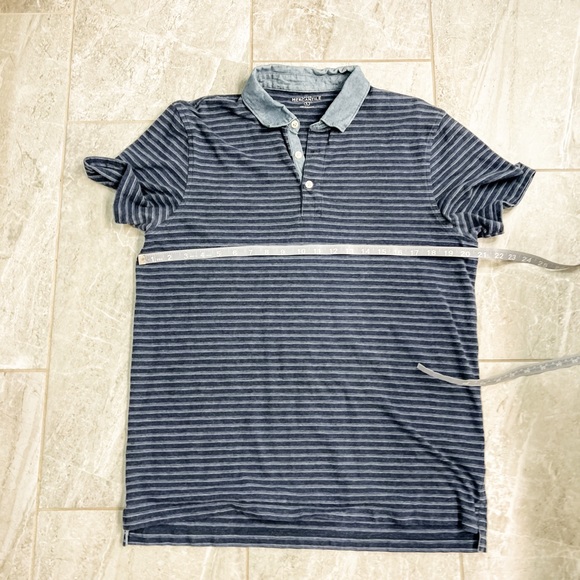 J. Crew Mercantile Navy Striped Outdoor Performance Polo Size Large - Picture 5 of 7